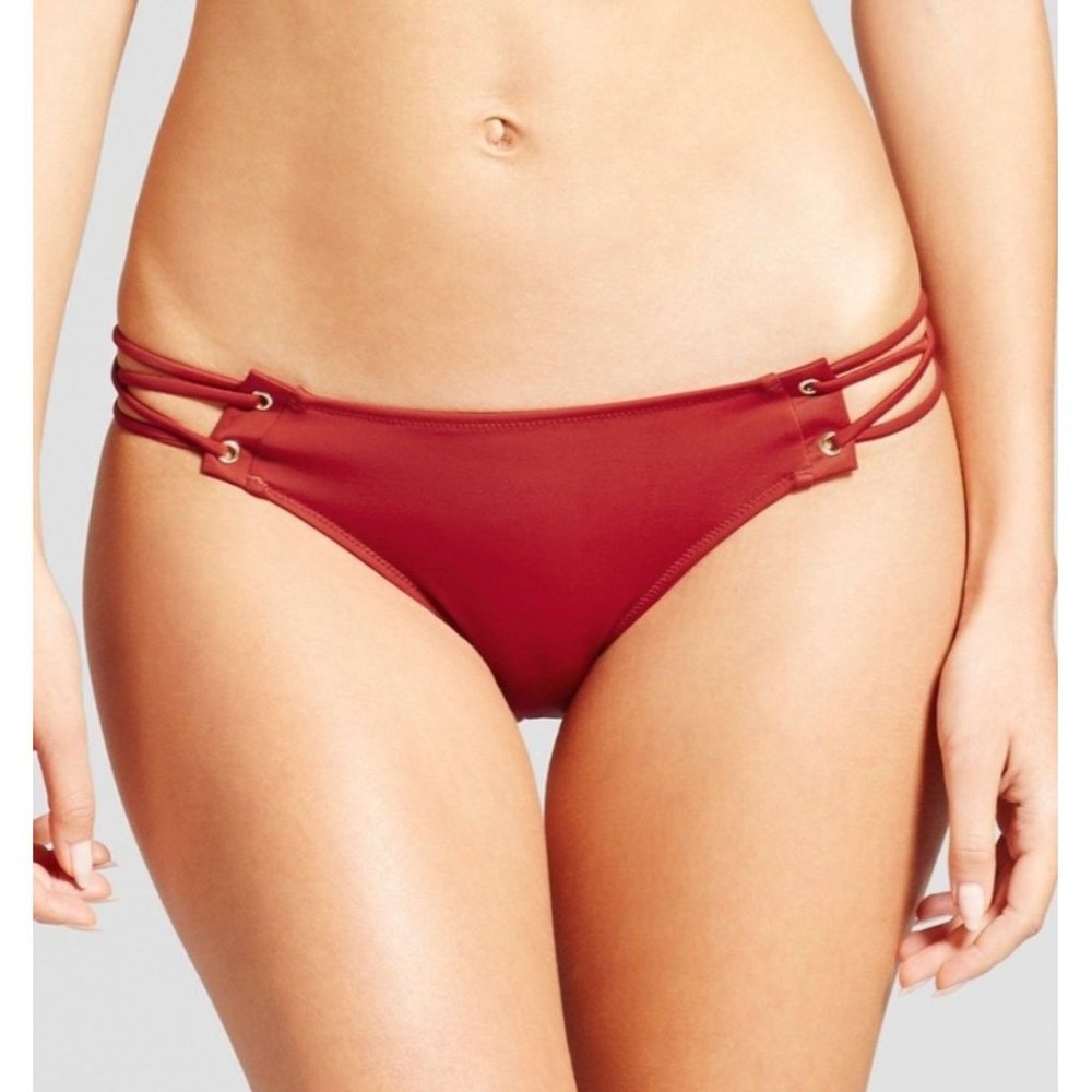 Bikini Bottom Sz M Brown Clay Sun Coast Cheeky Lace-U